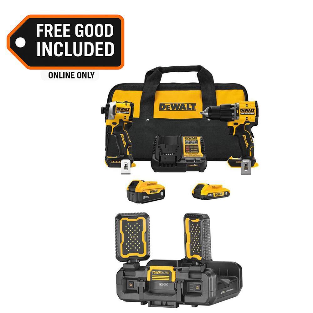 ATOMIC 20V Lithium-Ion Cordless 2-Tool Combo Kit and Cordless LED Work Light with 5 Ah and 2 Ah Batteries and Charger price history on PriceWatchPro