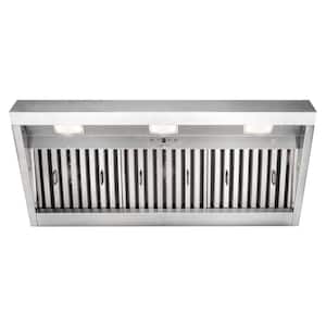 42 in. 1200 CFM Ducted Insert Range Hood in Stainless Steel with Dimmable LED Lights 4-Speeds