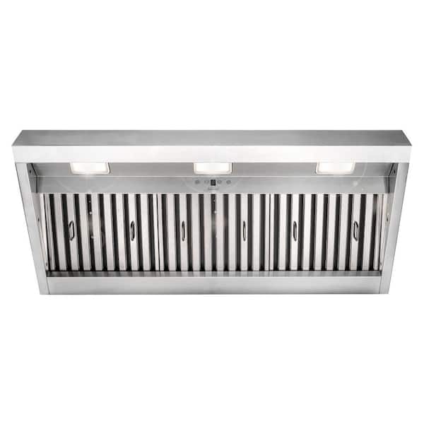 Akicon 42 in. 1200 CFM Ducted Insert Range Hood in Stainless Steel with Dimmable LED Lights 4-Speeds