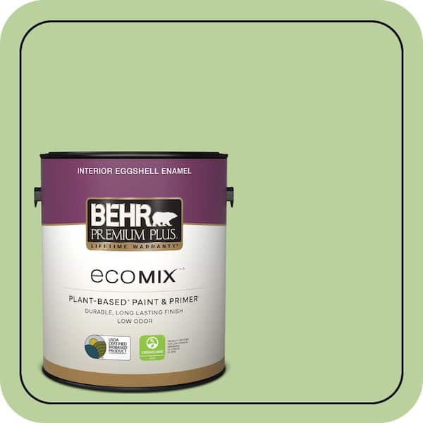 1 gal. #P380-4 Four Leaf Clover Eggshell Enamel EcoMix Plant-Based Interior Paint & Primer