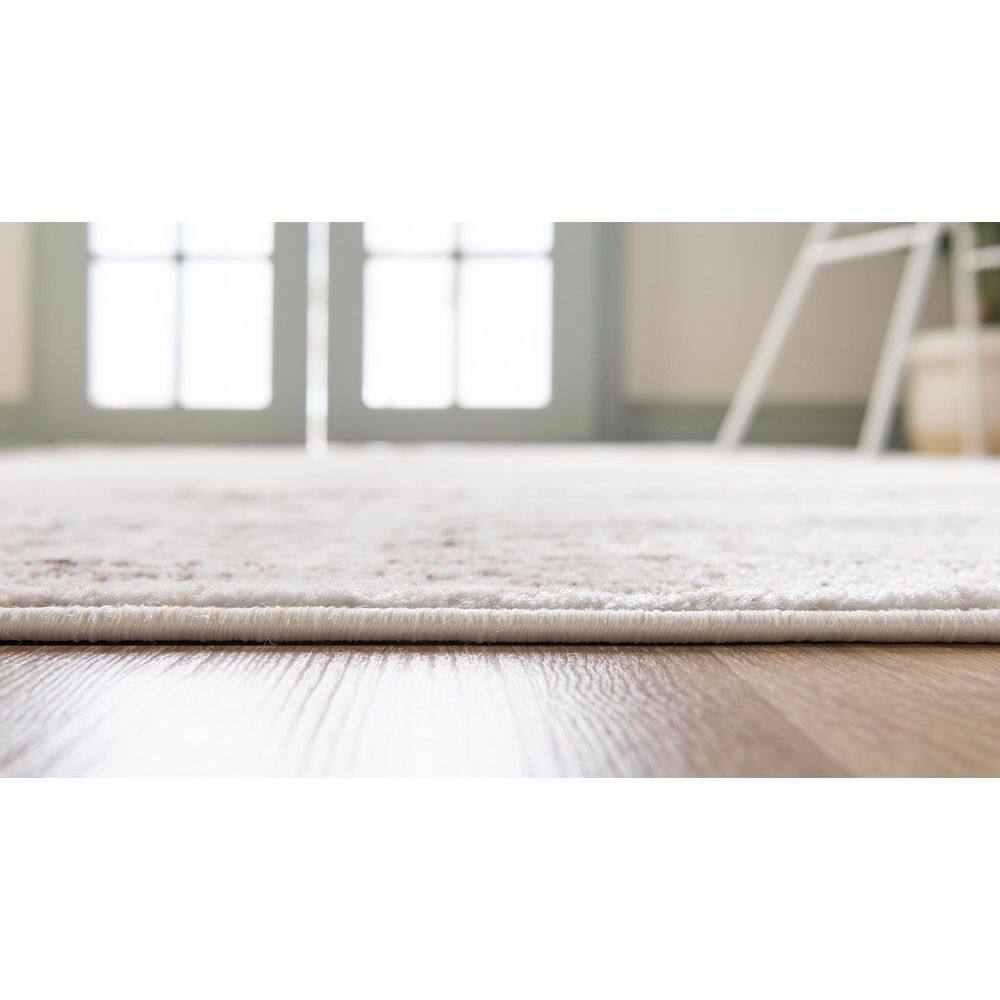 Ivory Elegance 8'x10' Rectangular Synthetic Rug