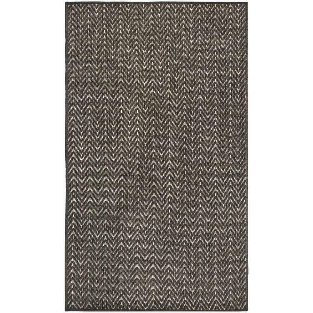 Nourison Horizon Indoor/Outdoor Charcoal 3 ft. x 5 ft. Geometric ...