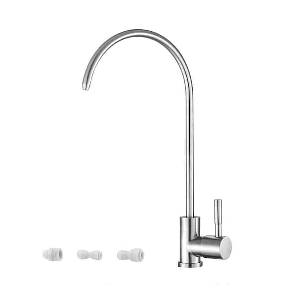 Single Handle Deck Mount Lead-Free Drinking Water Standard Kitchen Fauce in Brushed Nickel Stainless Steel