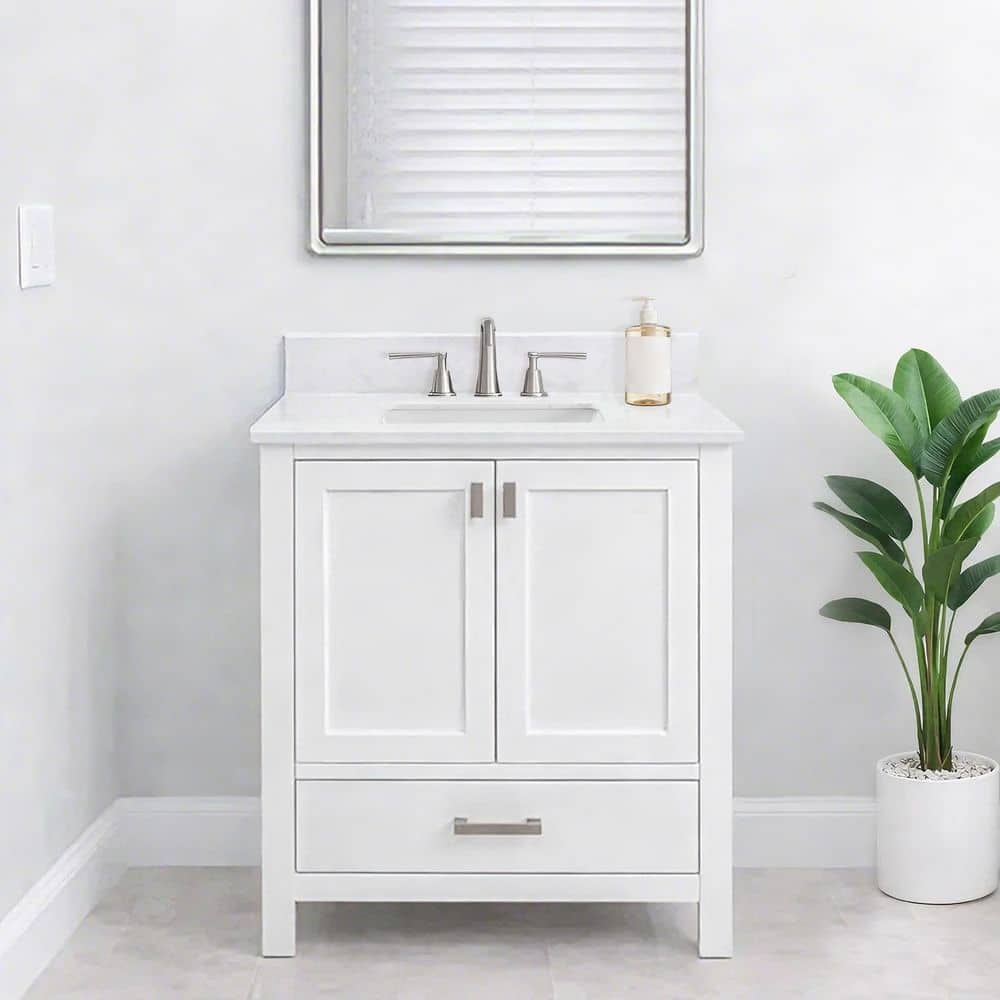 YASINU 30 in. W Engineered Stone Bath Vanity Backsplash in