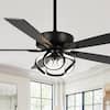 Parrot Uncle 52 in. LED Matte Black Ceiling Fan w/ Remote