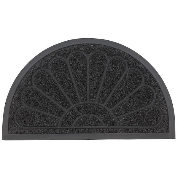 SUPERIO Superior Black Sunburst 18 in. x 30 in. Coir Door Mat