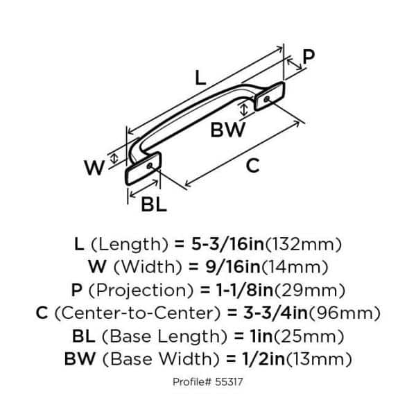 Polished Nickel 3-3/4 inch Cabinet Drawer Pull Handle