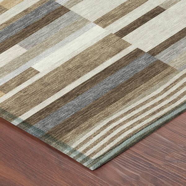 Chantille Machine Washable Indoor/Outdoor Abstract ACN2820 Mocha 10 ft. x 14 ft. Area Rug