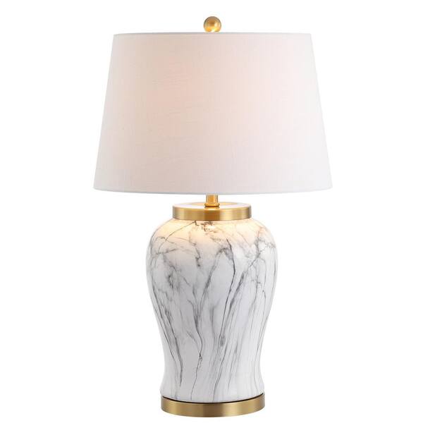 white and gold lamp