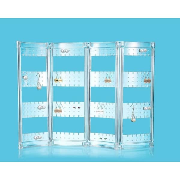 Clear Acrylic Earrings Ear Studs Necklace Display Rack Multifunctional Folding  Screen Earring Jewelry Display Stand Holder Case  Jewelry Packaging   Display  AliExpress