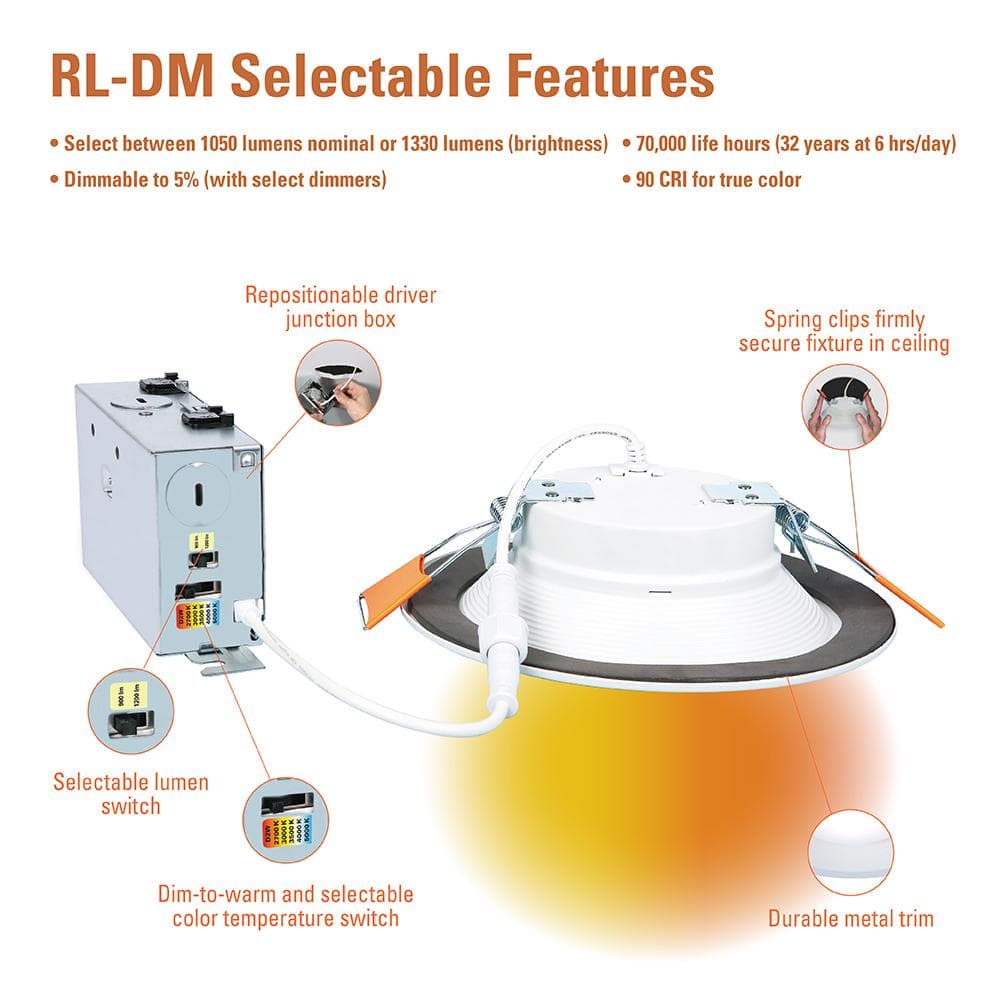 White Aluminum 6-Inch Canless Recessed LED Downlight