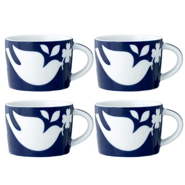 Bluefjord 6 fl. oz. (Blue) Porcelain Tea Cups, (Set of 4)