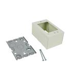Wiremold  1.1 in Rectangle  Plastic  1 gang Outlet Box  Ivory 
