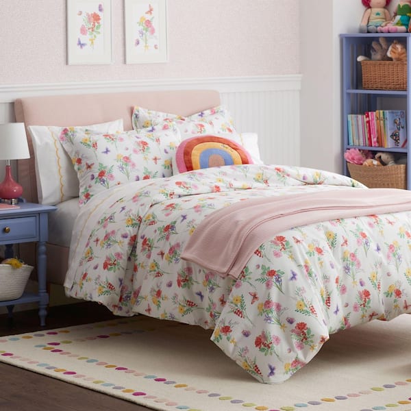 The Company Store Company Kids White Multi Butterflies And Flowers