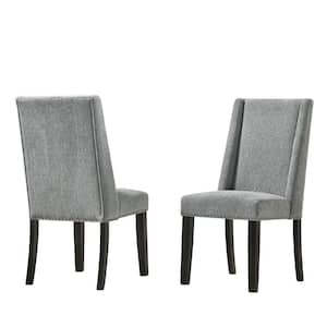 Laurant Charcoal Gray Fabric Upholstered Wingback Dining Chair (Set of 2)
