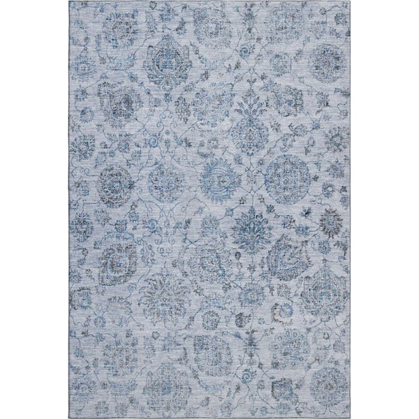 Mayfield Premium Machine Washable Abstract AMF1833 Blue 10 ft. x 14 ft. Area Rug