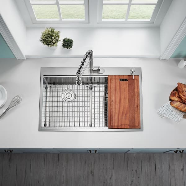 Serene Valley 36-in. Double Bowl Drop-in or Undermount Kitchen Sink with  Thin Divider & Reviews