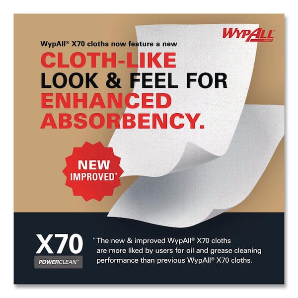 WYPALL X70 Jumbo Roll White Perforated Wipes (870-Count) KCC41600