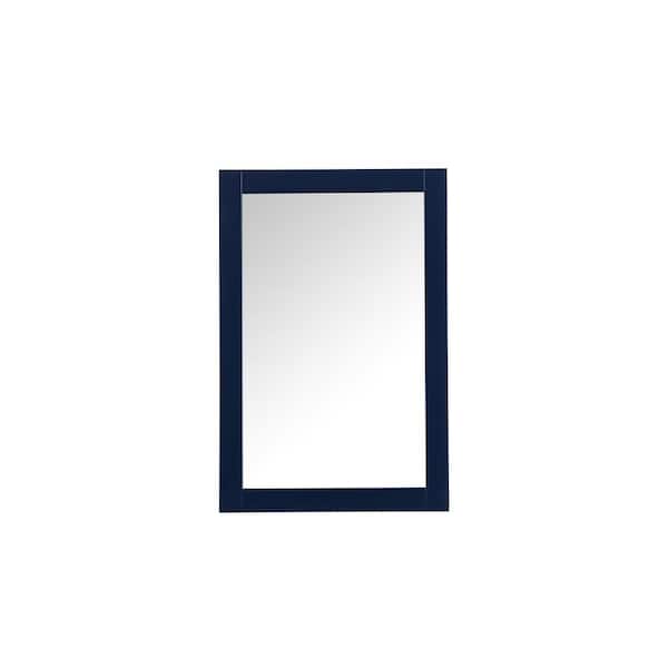 Unbranded Timeless Home 24 in. W x 36 in. H x Modern Wood Framed Rectangle Blue Mirror