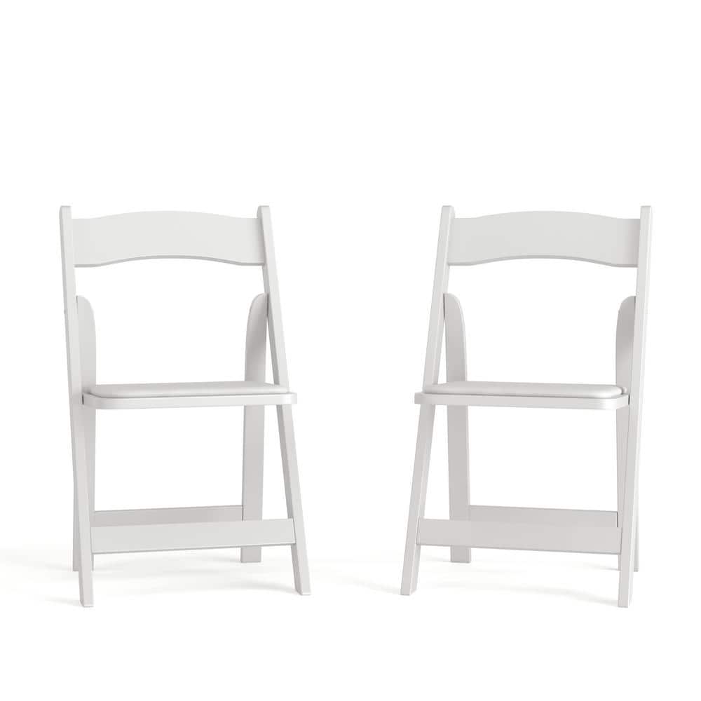 Carnegy Avenue White Wood Folding Chair (2-Pack) CGA-XF