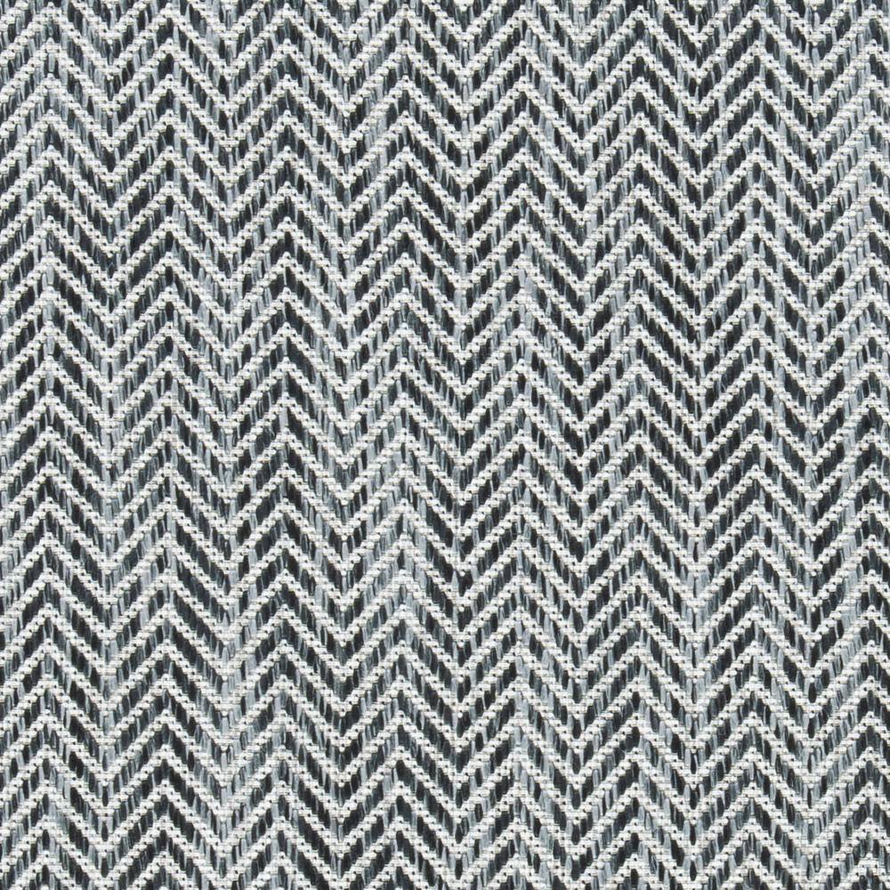 Chevron Stripes Black/Beige Synthetic Reversible Area Rug, 2'7" x 5'