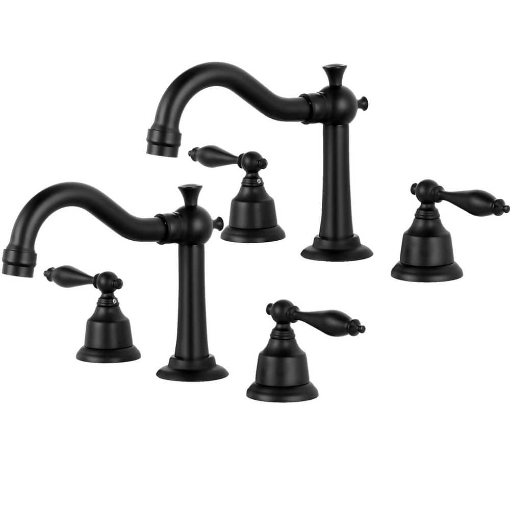 Double Handle 8 in. Widespread Bathroom Faucet 3 Hole Waterfall Bathroom Si