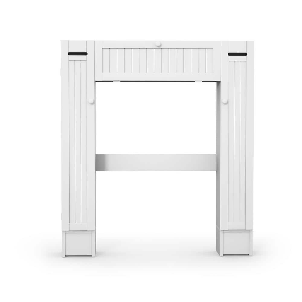 White MDF Over-the-Toilet Storage Cabinet with Adjustable Shelves