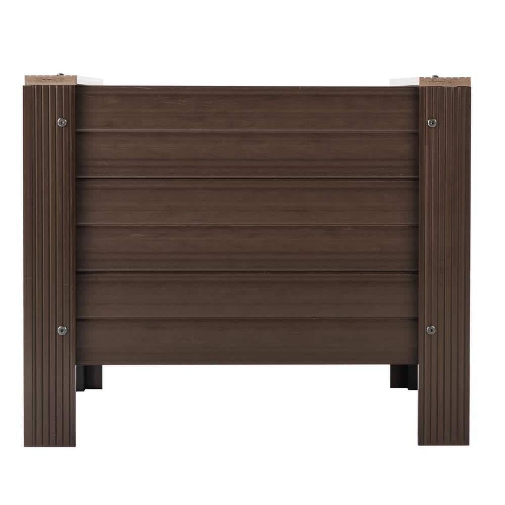 Walnut ECOFLEX Square Outdoor Planter 24" Durable Composite