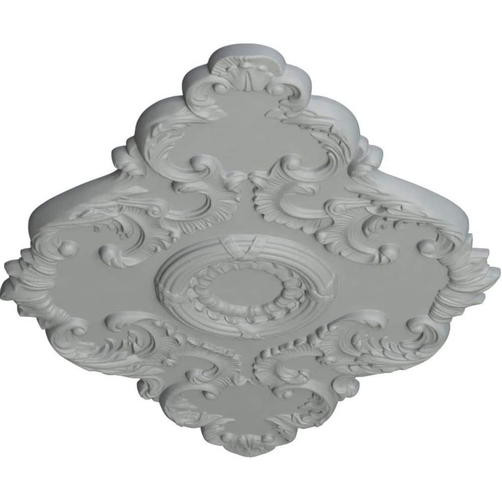 Primed White Polyurethane Piedmont Ceiling Medallion, 37" x 26"