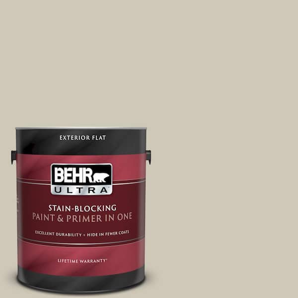 BEHR ULTRA 1 gal. #UL190-16 Coliseum Marble Flat Exterior Paint and Primer in One