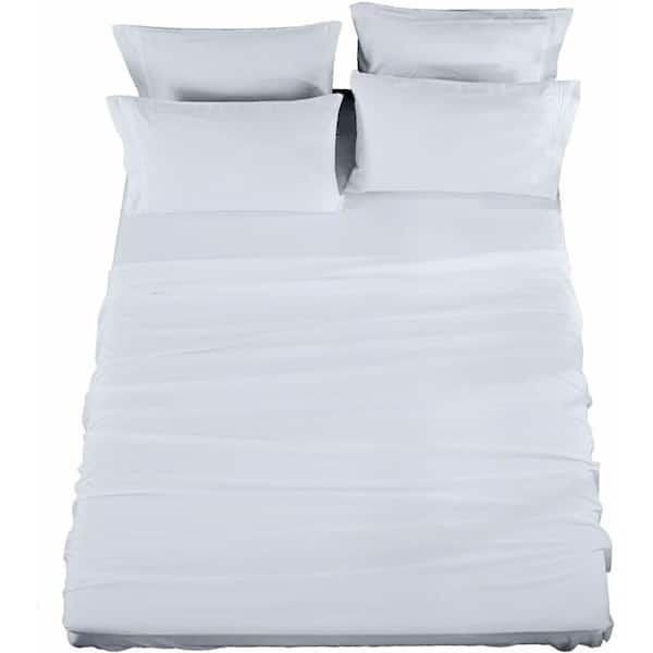 Unbranded 4-Piece Sheet Set, Microfiber, Light Blue, Queen Sheet Set
