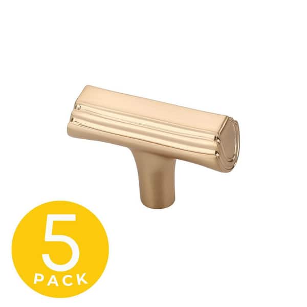 Sapphire Eclipse Series 1 in. Modern Gold Cabinet Knob (5-Pack)