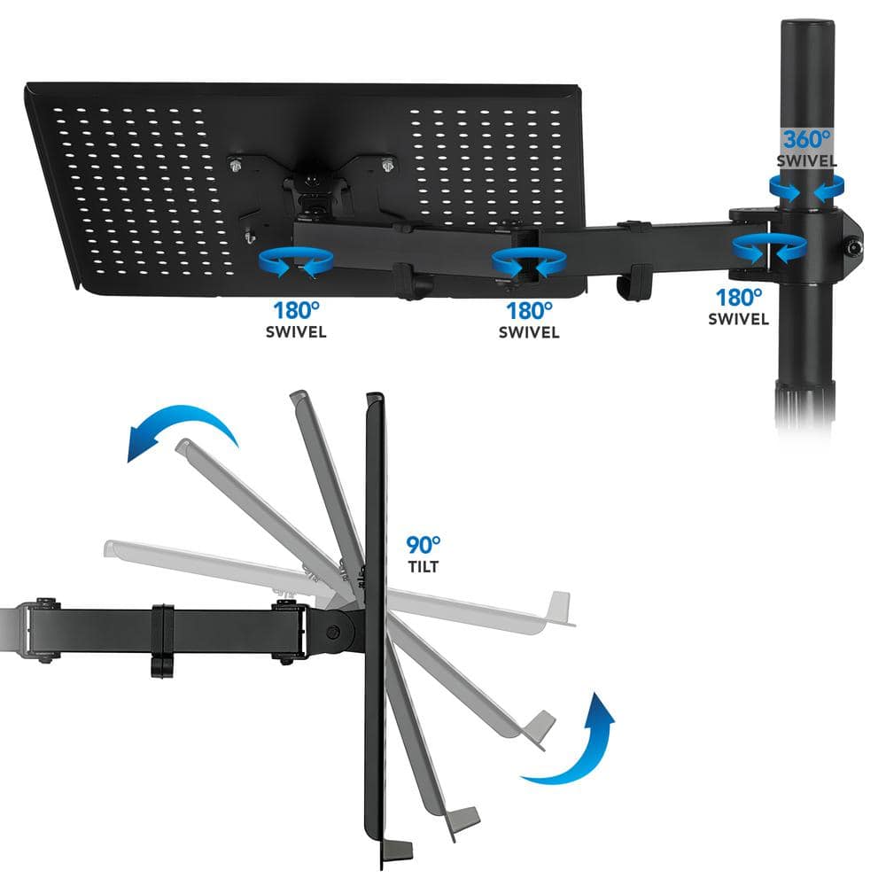 Ergonomic Adjustable Steel and Aluminum Laptop Desk Mount