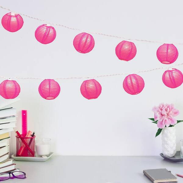 LumaBase Battery Operated Red Lantern String Lights - 10 LED Lights, Indoor  Use, 10 Nylon Lanterns in the Novelty Lights department at