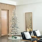 Glitzhome 8ft/10ft Pre-Lit Deluxe White Pine Slim Christmas Tree