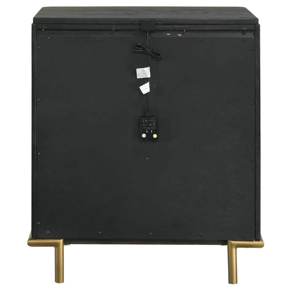 Arini Black 3-Drawer Nightstand with USB Port