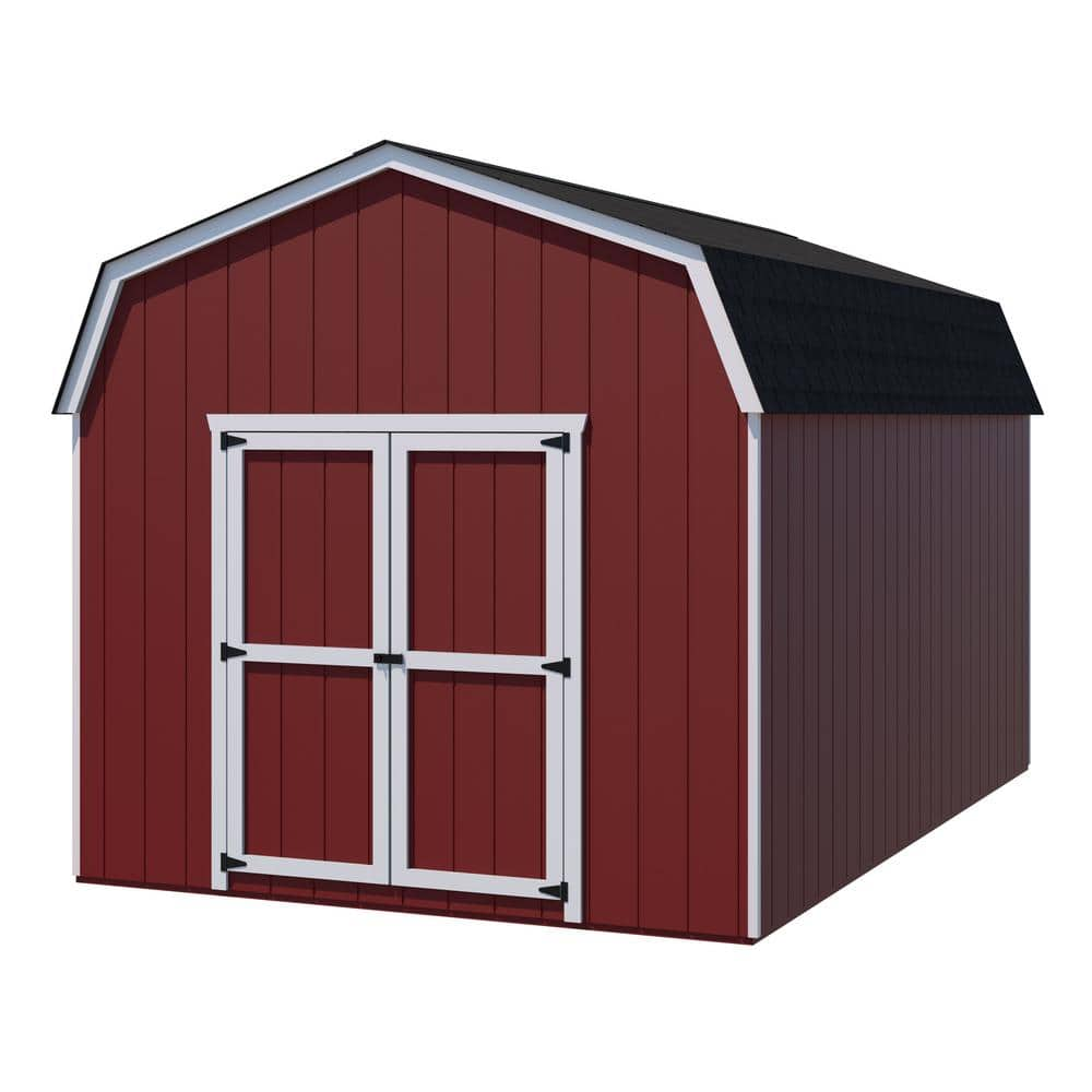 Value Gambrel 10 ft. x 10 ft. Outdoor Wood Storage Shed Precut Kit with 6 ft. Sidewalls (100 sq. ft.) -  Little Cottage Co., 10x10 VGB-6-PC