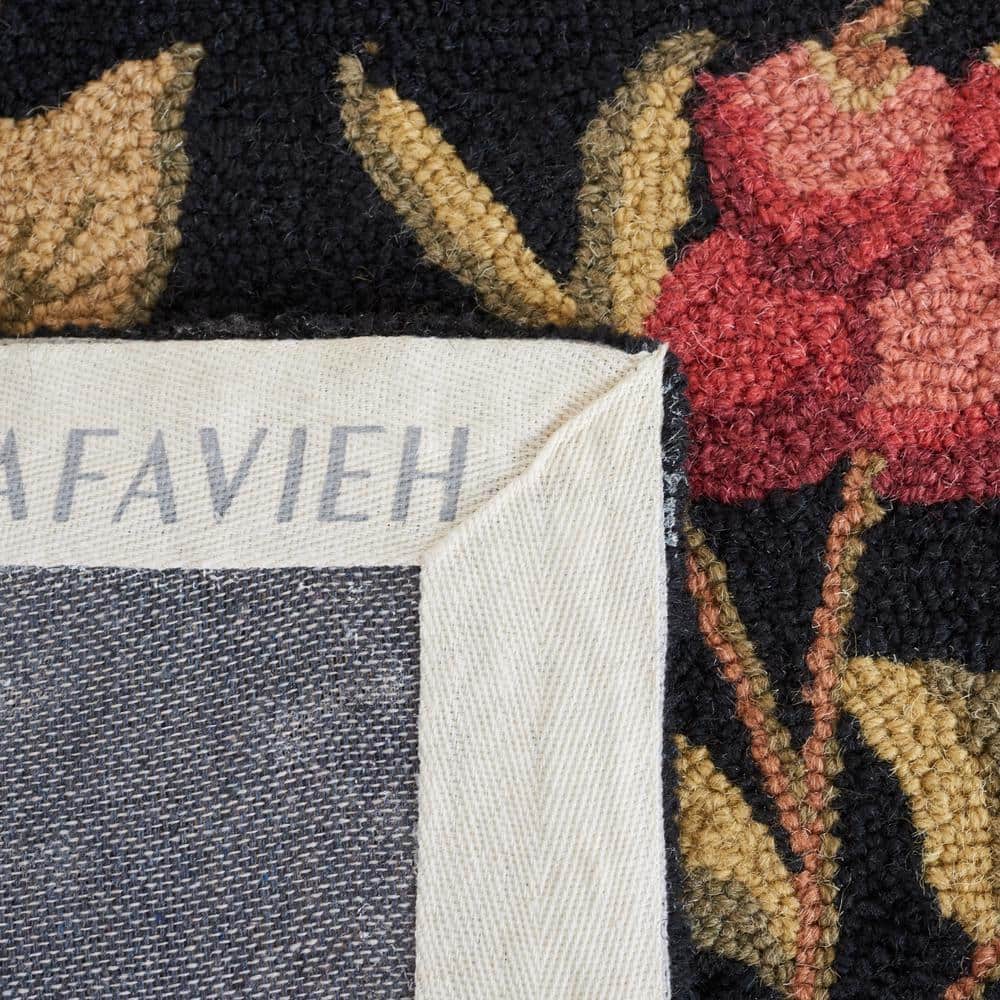 Chelsea HK210 Hand Hooked Runner Rug - Black - 2'6"x12' - Safavieh.
