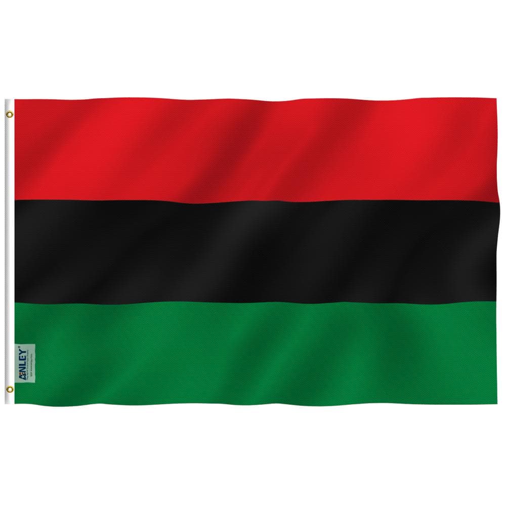 Fly Breeze 3 ft. x 5 ft. Polyester Afro American Flag 2-Sided Banner with B