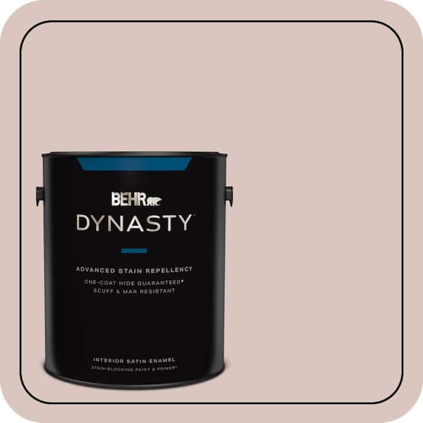 BEHR DYNASTY 1 gal. #PPU2-06 Wisp of Mauve Satin Enamel Interior Stain-Blocking Paint and Primer