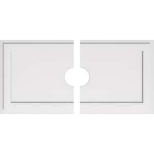 40 in. W x 20 in. H x 5 in. ID x 1 in. P Rectangle Architectural Grade PVC Contemporary Ceiling Medallion (2-Piece)