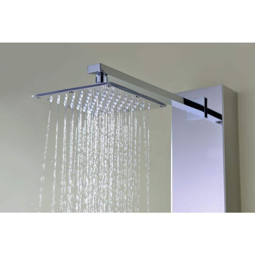 Polished Chrome Stainless Steel 59" Shower Panel with Jets and Handheld Wand