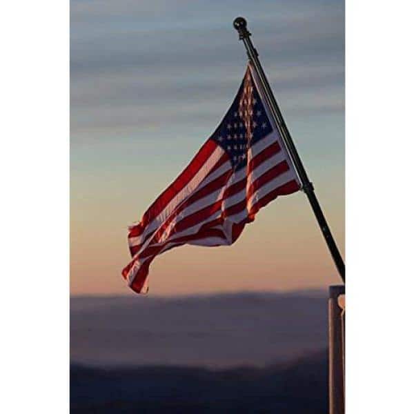 6 ft Black Corrosion-Resistant Steel Garden Flagpole