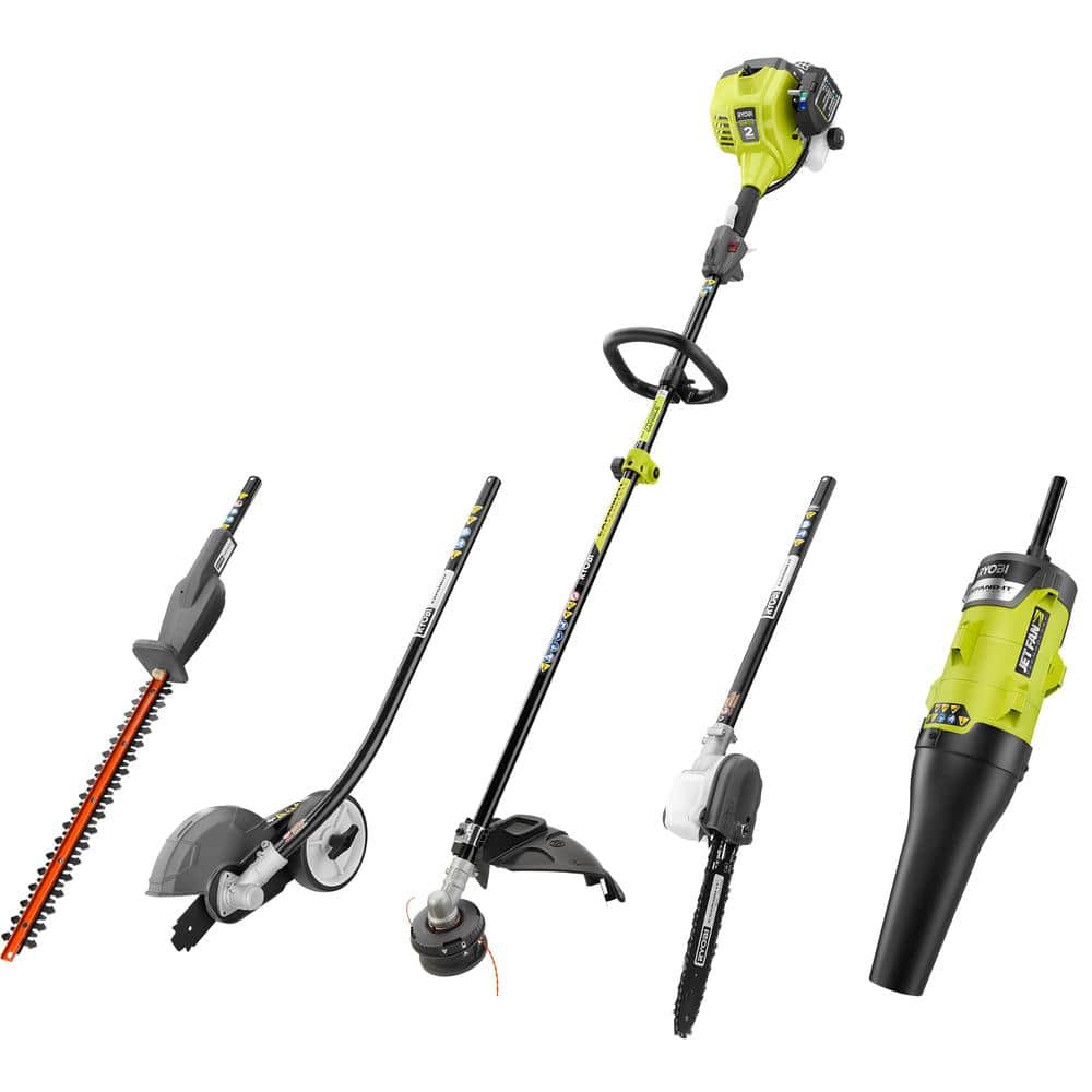 RYOBI 25 cc Gas 2-Stroke Attachment Capable Full Crank Straight Shaft String Trimmer and Ultimate Attachment RY253SS-CMB1 Home Depot
