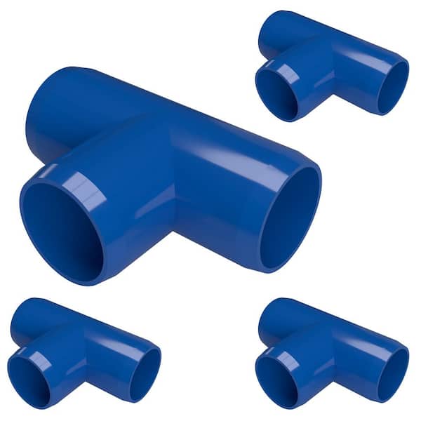 Formufit 1-1/4 in. Furniture Grade PVC Tee in Blue (4-Pack)