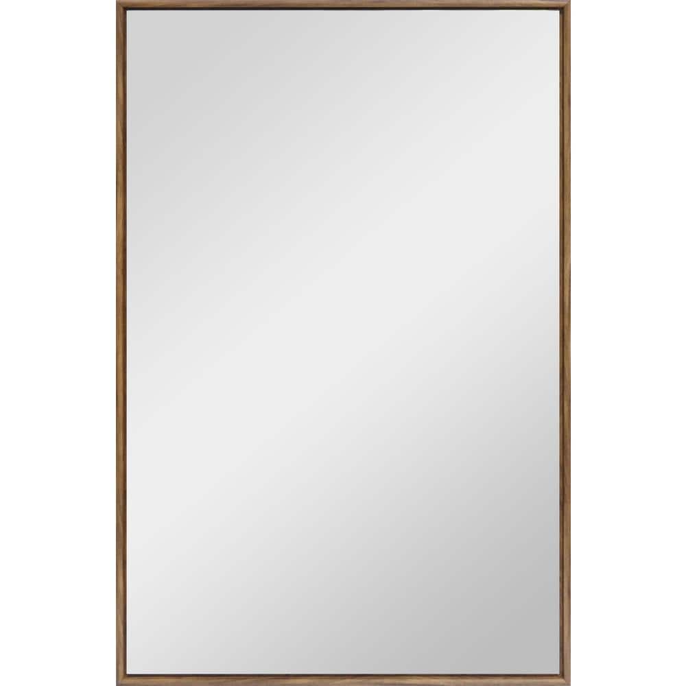 24 in. W x 36 in. H Dark Brown Wood Vanity Mirror