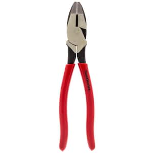 9 in. Hi-Leverage Side Cutting Pliers with Crimper with Dipped Handles
