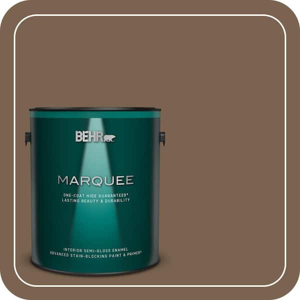 BEHR MARQUEE 1 gal. #N260-7 Folk Guitar One-Coat Hide Semi-Gloss Enamel Interior Paint & Primer