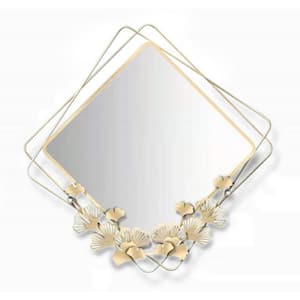29.5 in. H x 29.5 in. W Metal Frame Square 1-Side Ginkgo Metal Decorative Mirror