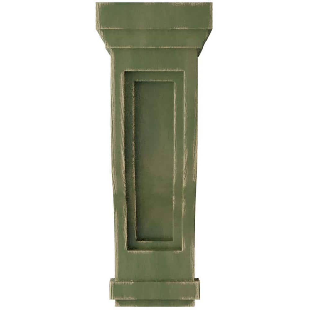 Restoration Green Rubberwood Vintage Architectural Corbel